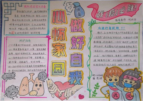 关于抗击新型冠状病毒手抄报图片好看